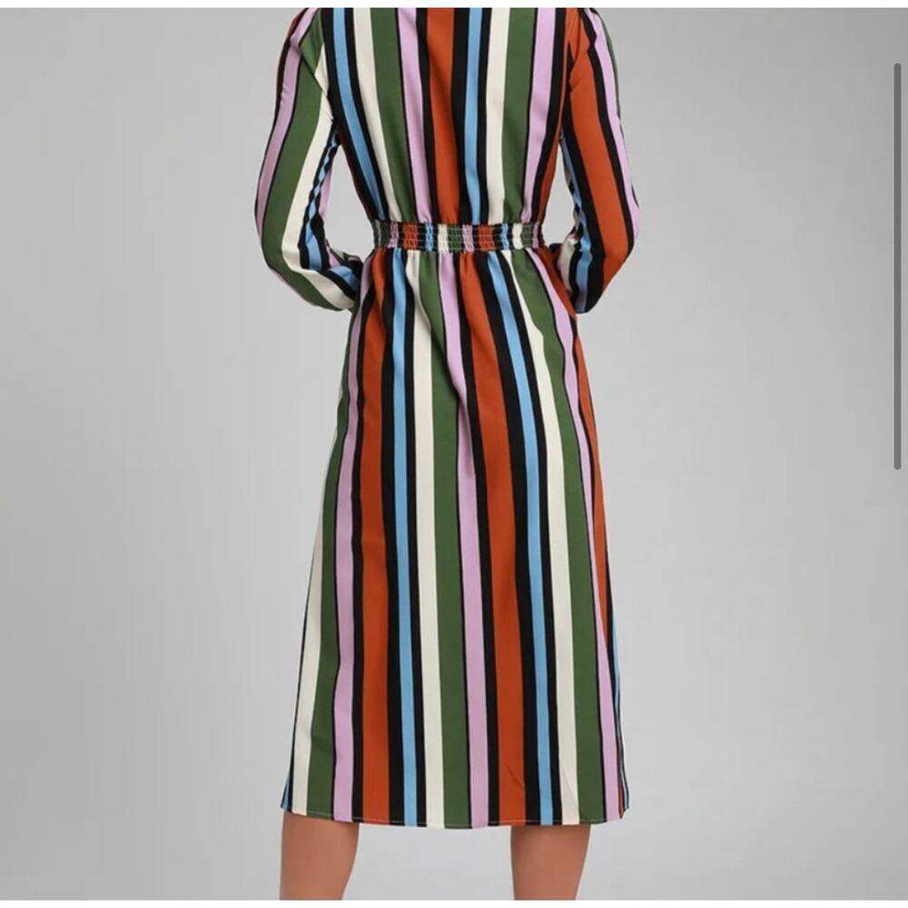 Lulus Multi Striped Button-Up Midi Dress - Picture 4 of 6